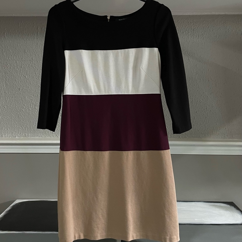 White House Black Market Color Block 3/4 Sleeve